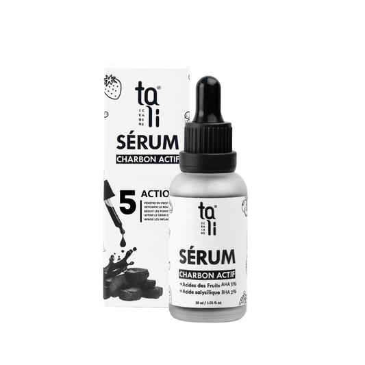 Sérum Charbon Actif – AHA 5% + BHA 2% - tali cosmetics